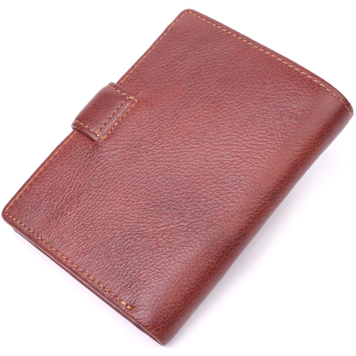 Портмоне вертикальное мужское Vintage Men Wallet 21399 из натуральной кожи Коричневый - фото 2