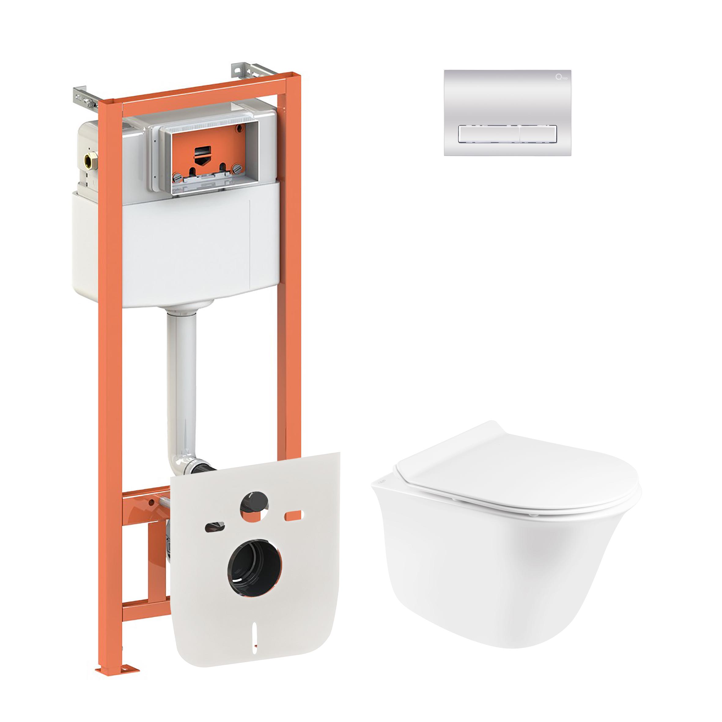 Комплект інсталяції Q-tap Nest QT1833051ERW0133M425M08381CRM з унітазом кнопка Хром (124708)