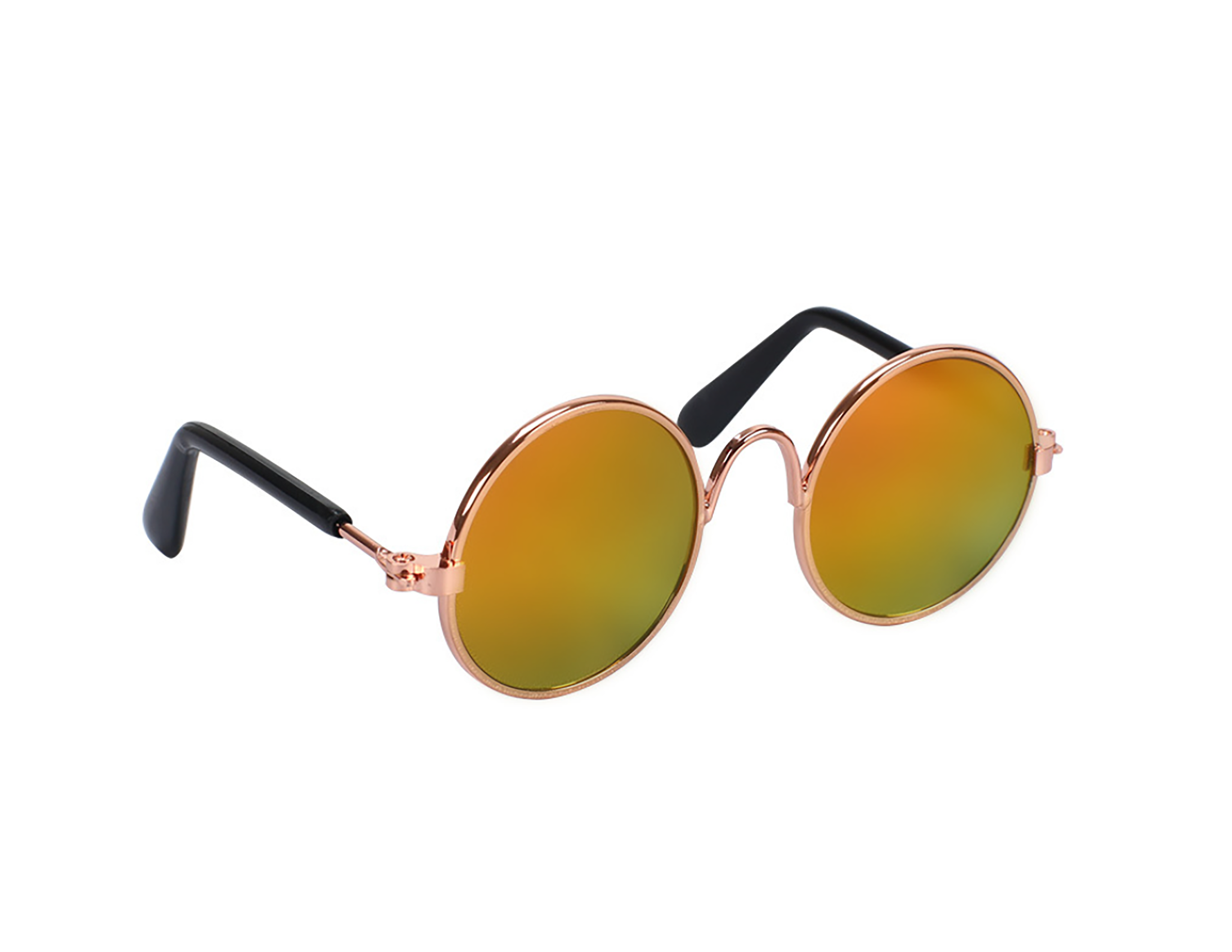 Солнцезащитные очки SUNROZ Retro для кошек и собак круглые Золотистые (SUN0855)