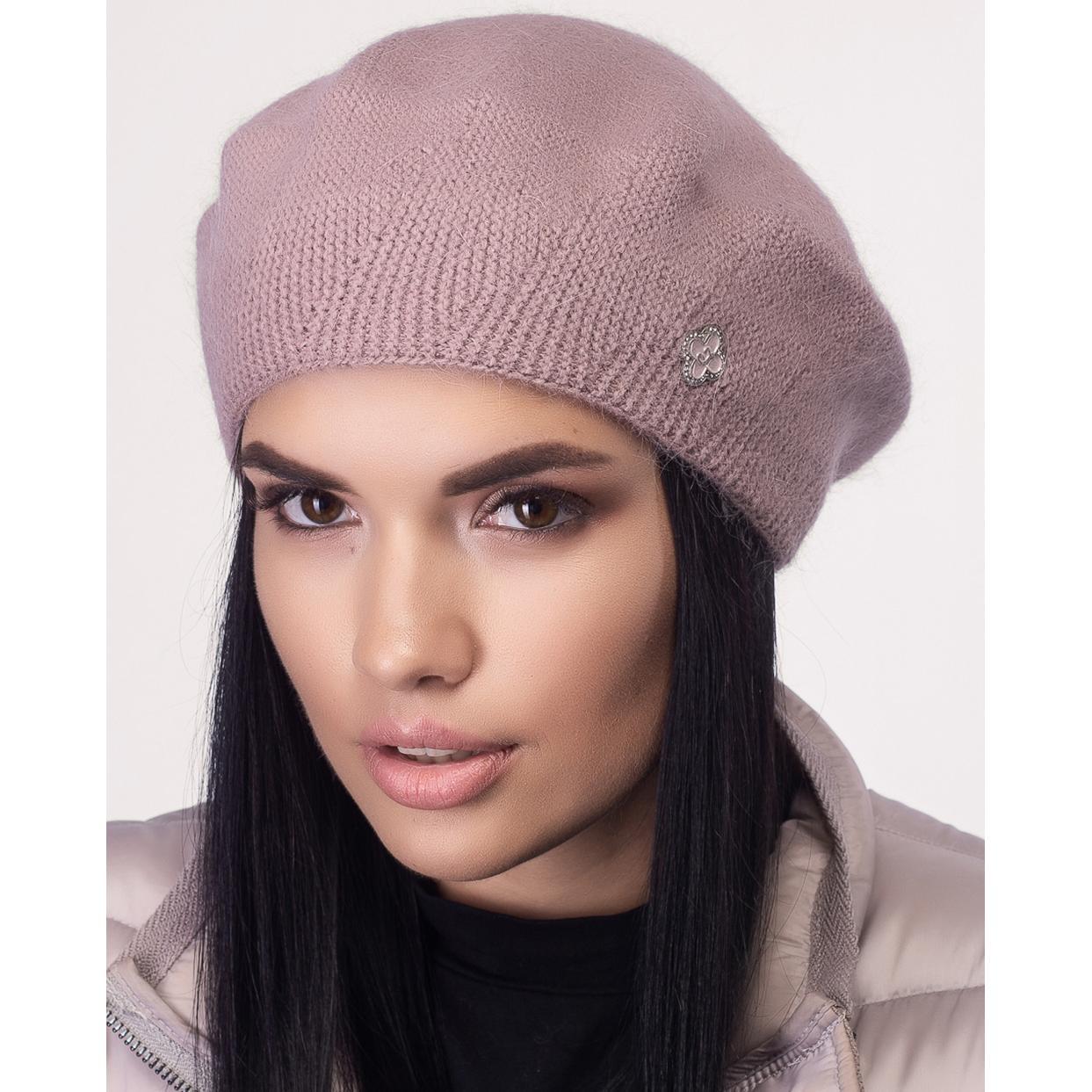 Берет женский одинарный Leks Калина one size Темно-пудровый