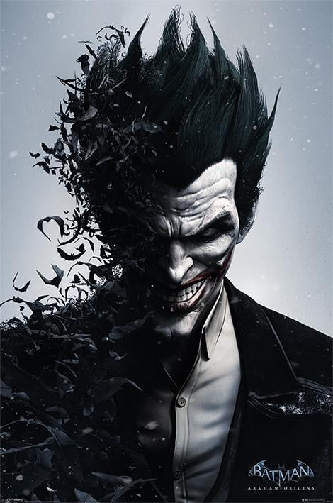 Постер плакат Бэтмен Джокер/Batman Arkham Origins Joker 61x91,5 см