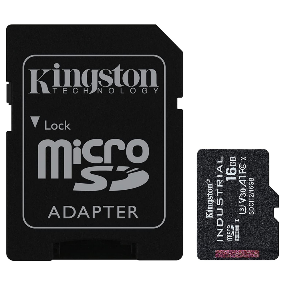 Карта памяти Kingston SDCIT2 16 Gb HC Industrial C10 A1 pSLC Card с адаптером (574779)
