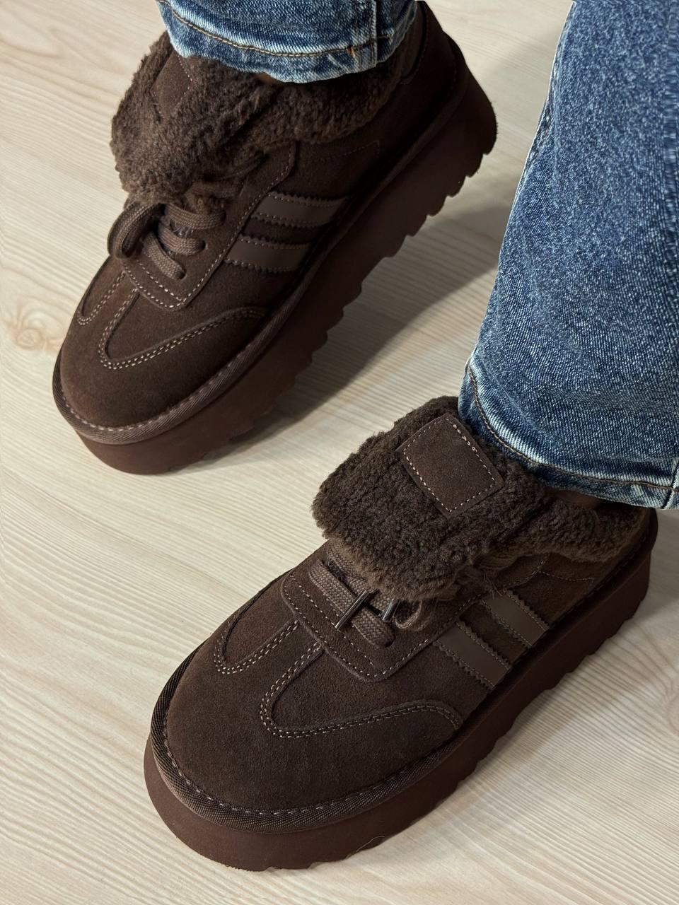 Черевики жіночі Hengji 009-7 уггі замшеві на хутрі р. 36 Коричневий (5863) - фото 9