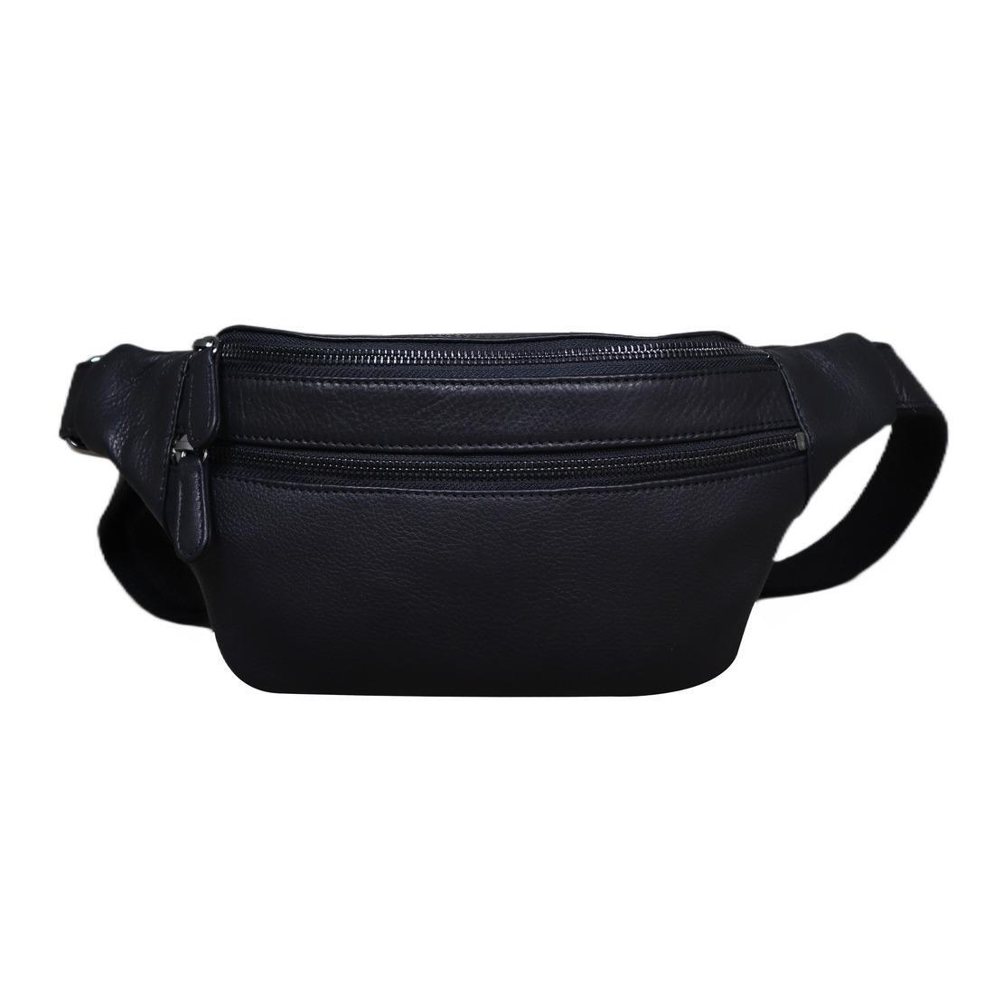 Поясная сумка из натуральной кожи Royal Bag R-3108A Черный (7007)