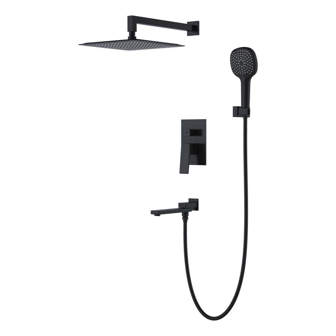 Душевая система встраиваемая FAOP A7109-6 излив-переключатель на лейку 3-режима Черный Душевая система встраиваемая FAOP A7109-6 излив-переключатель на лейку 3-режима Черный