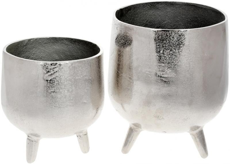 Кашпо декоративное Evian на ножках 21х25 см Серебряный - фото 2 Кашпо декоративное Evian на ножках 21х25 см Серебряный - фото 2
