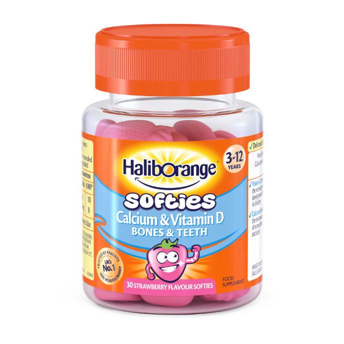 Кальций Haliborange Softies Calcium & Vitamin D Bones & Teeth 30 желеек Клубника (21384-01)