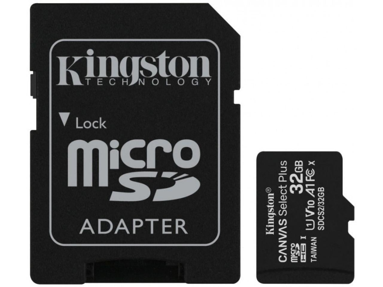 Карта памяти Kingston microSDHC 32GB Canvas Select Plus Class 10 UHS-I U1 V10 A1 (17112)