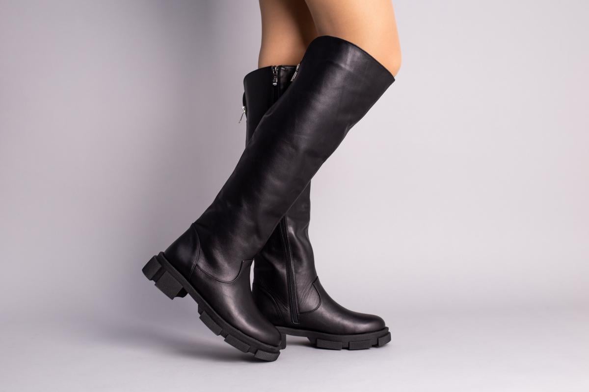 Ботфорти жіночі шкіряні зимові р. 41 Чорний (6769е/41)