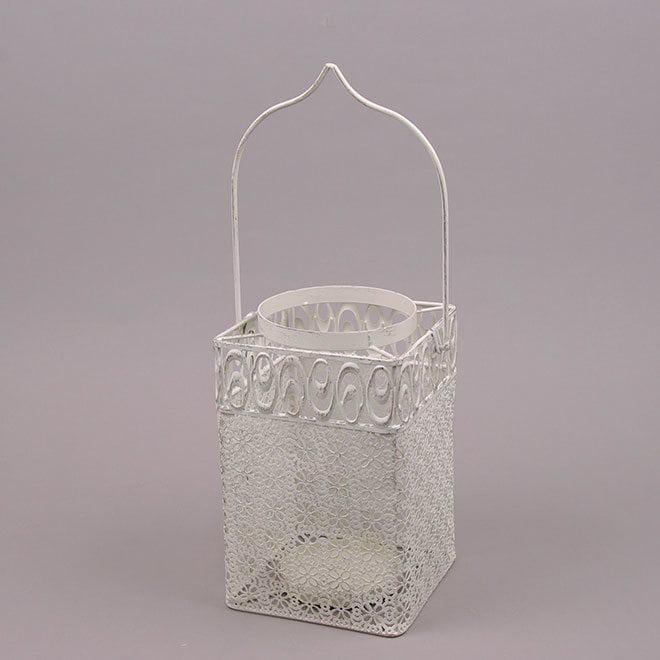 Подсвечник-фонарь Flora Белый (24081)