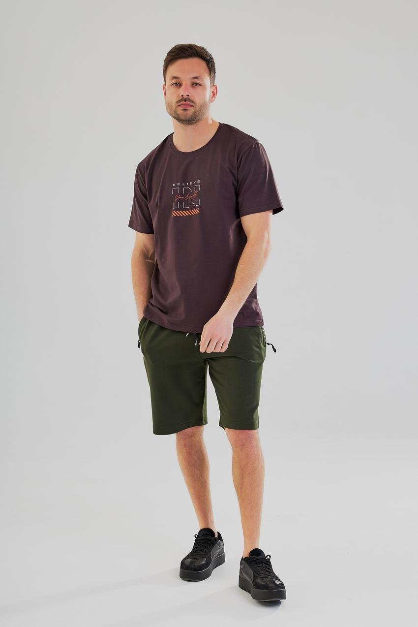 Футболка мужская с принтом "Believe in yourself XXL Коричневый (М45.3)