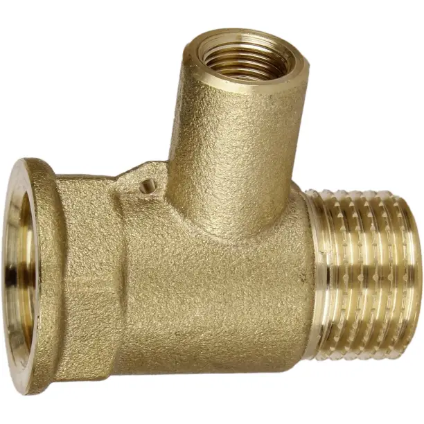 Тройник для датчика температуры VA латунный штампованный усиленный 1/2" ВР х М10 х 1/2" УР (А0202А)