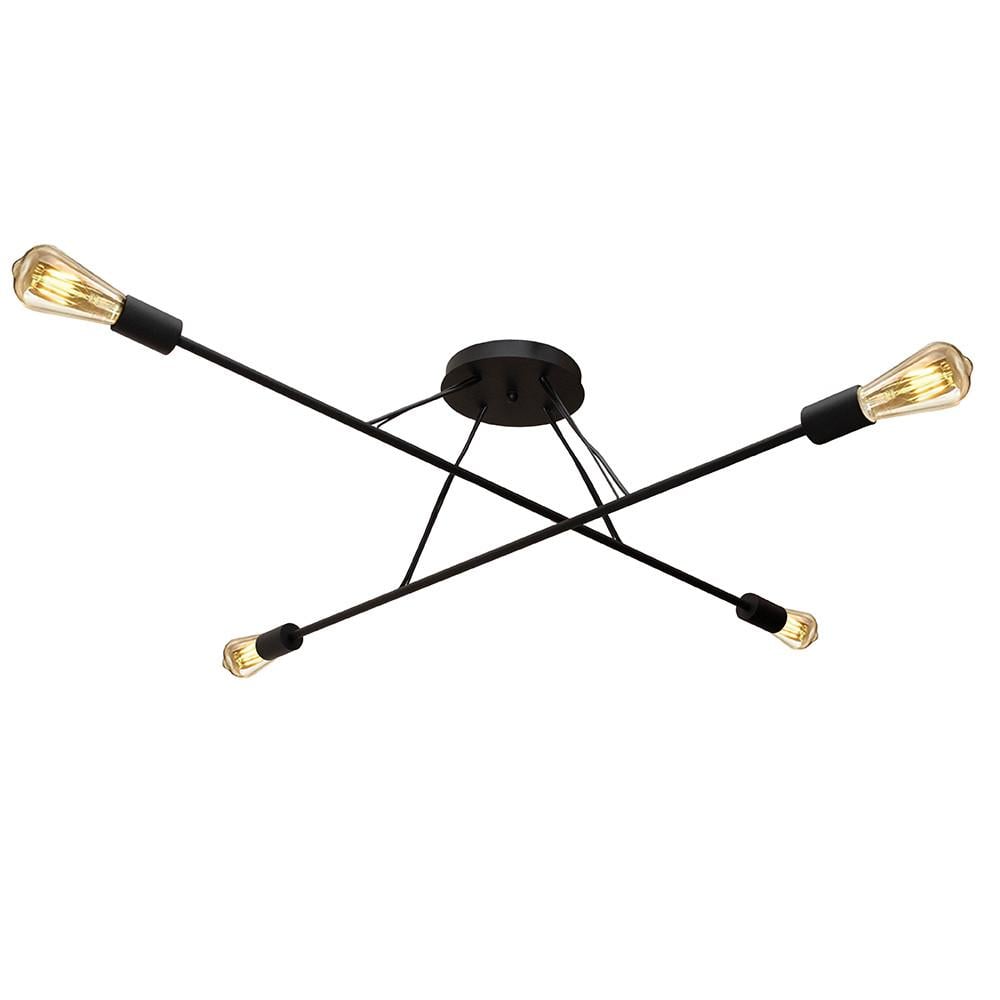Люстра MSK ELECTRIC Asket с металлическим каркасом под четыре лампы Е27 Черный (NL 10320-4 BK)