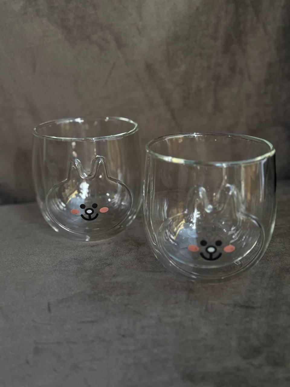 Набір низьких склянок з подвійним дном Vittora Rabbits боросилікатне скло 300 мл 2 шт. Прозорий (VT-5406-300)