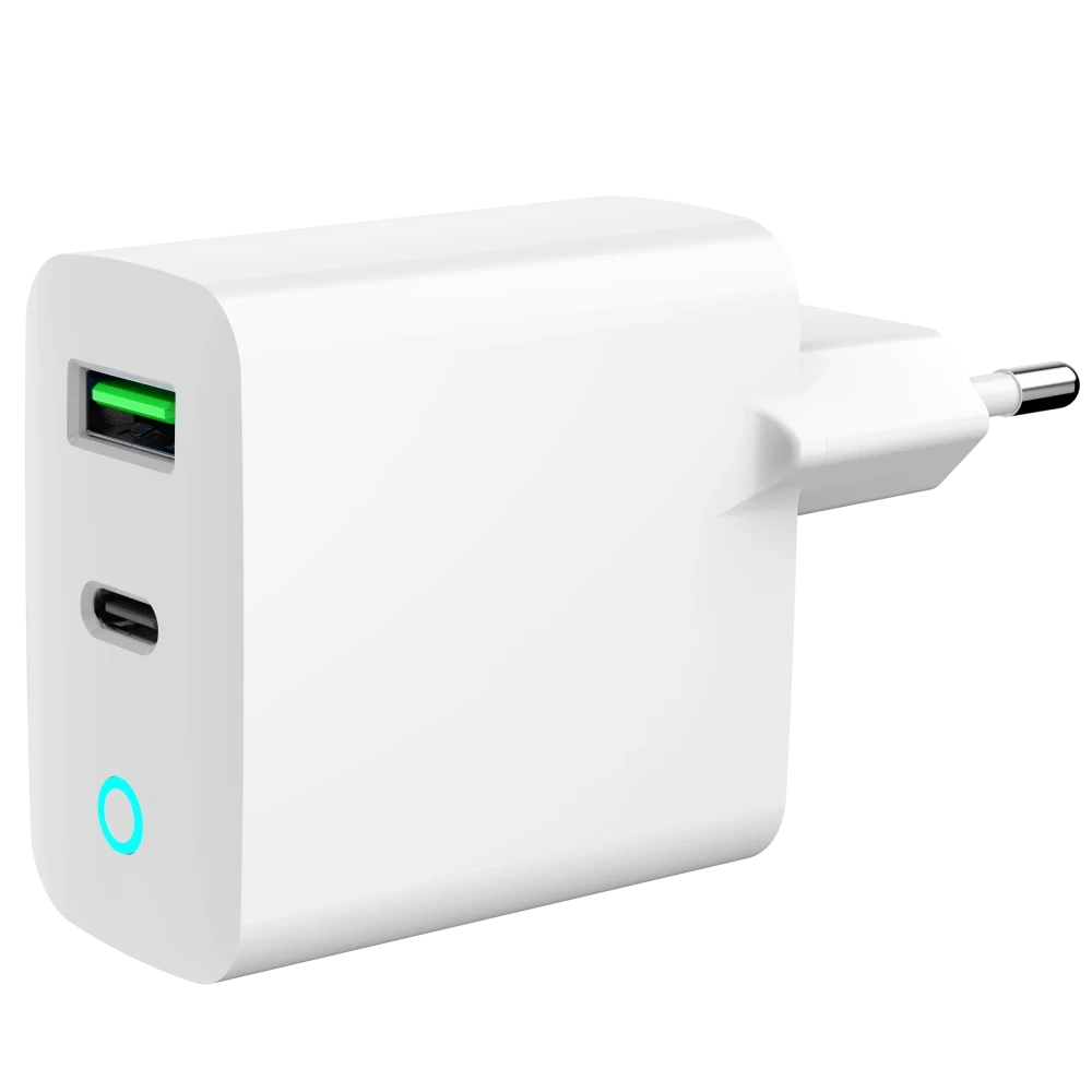 Зарядний пристрій мережевий Gembird TA-UC-PDQC20L-W-01 1 USB-A/1 Type-C PD20Вт/QC3.0 18Вт (2983440300)
