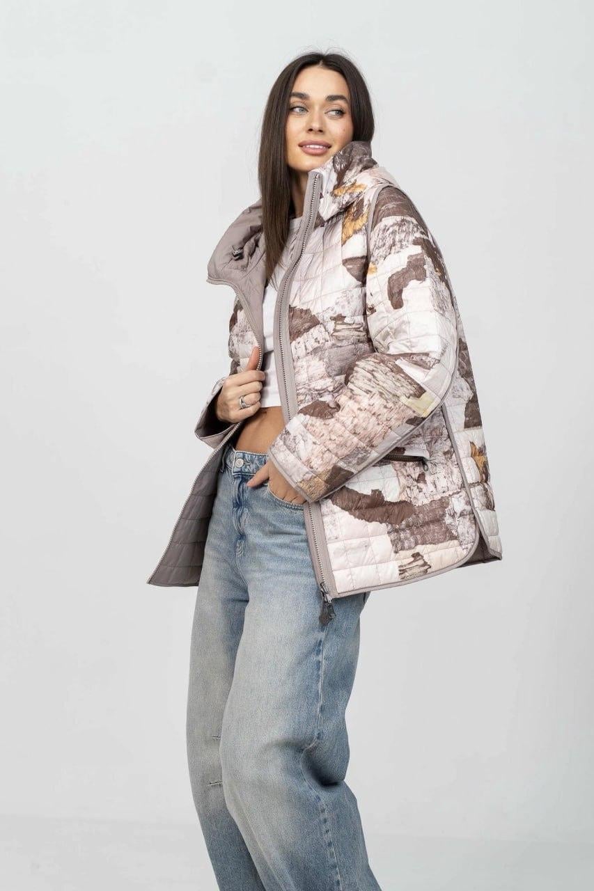 Куртка женская двухсторонняя р. 52 Капучино (33242899)