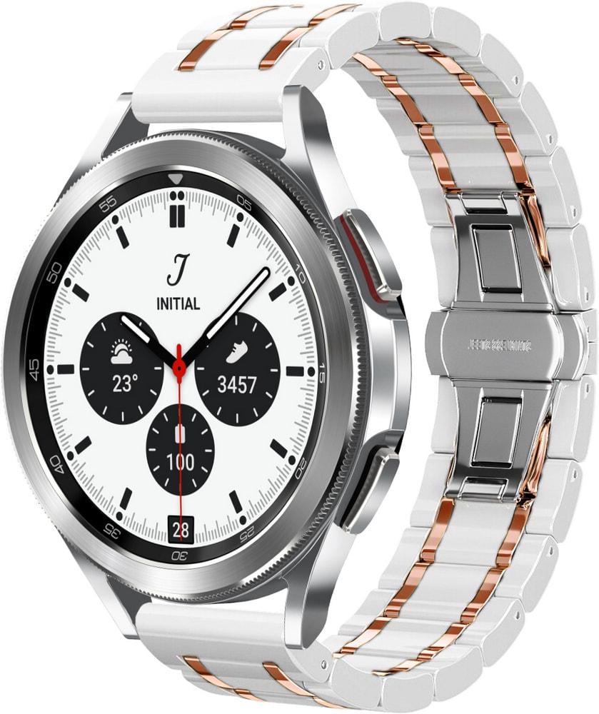 Ремінець керамічний Ceramo для Galaxy Watch 4 44 мм Pink/White (28726-52)