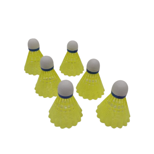 Набор воланов для бадминтона нейлоновый в тубе W-2000 6 шт. Желтый (160007)