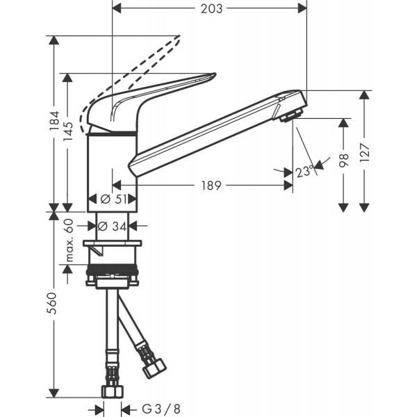 Змішувач для мийки Hansgrohe Focus M42 KM100 (71808800) - фото 3