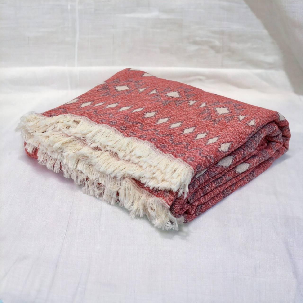 Плед муслиновый гипоаллергенный 250х210 см Красный (П4К-muslin-original-001-04)