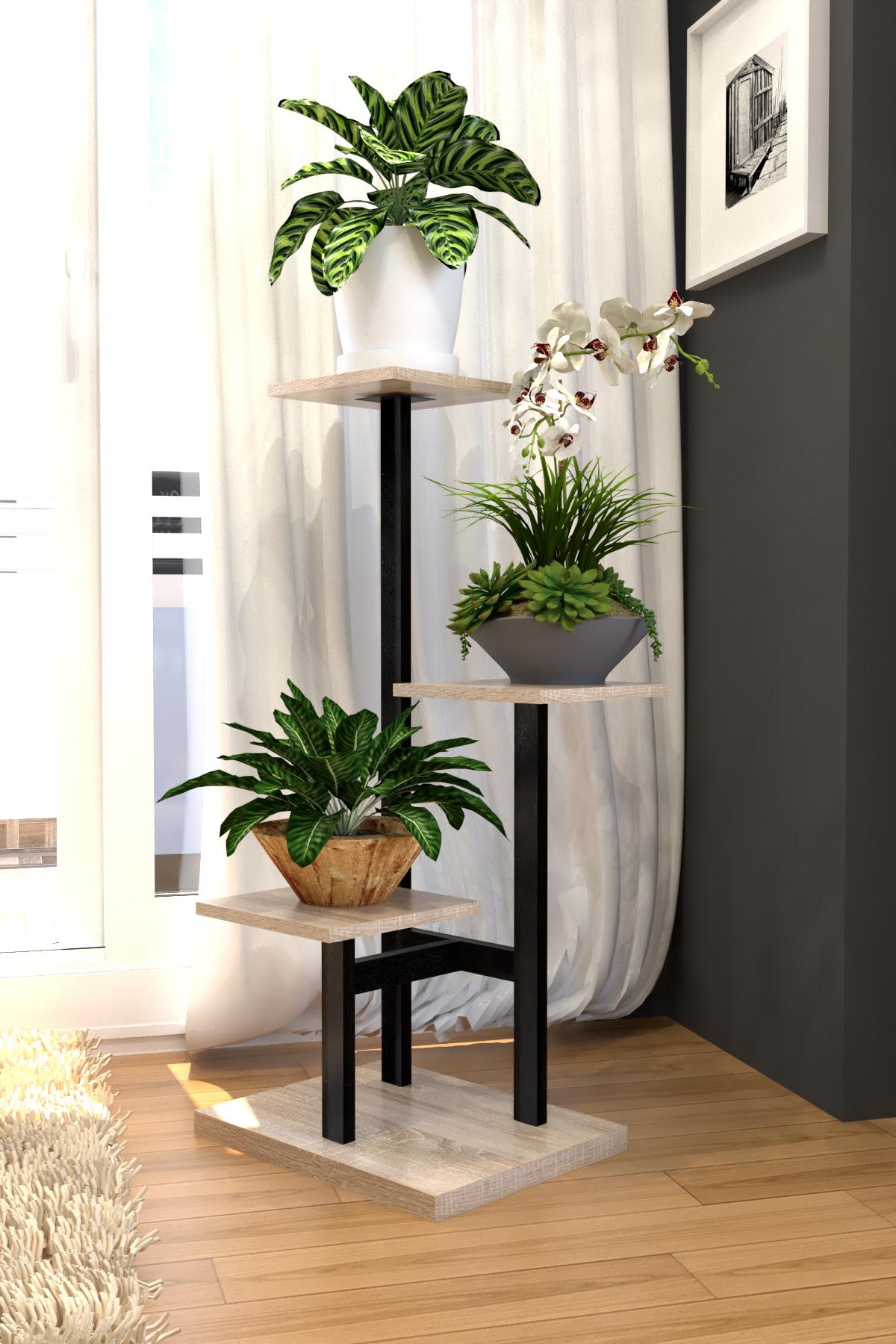Подставка под цветы EcoLoft Элара DSP-1279-6 в стиле лофт Дуб Сонома (29878602)