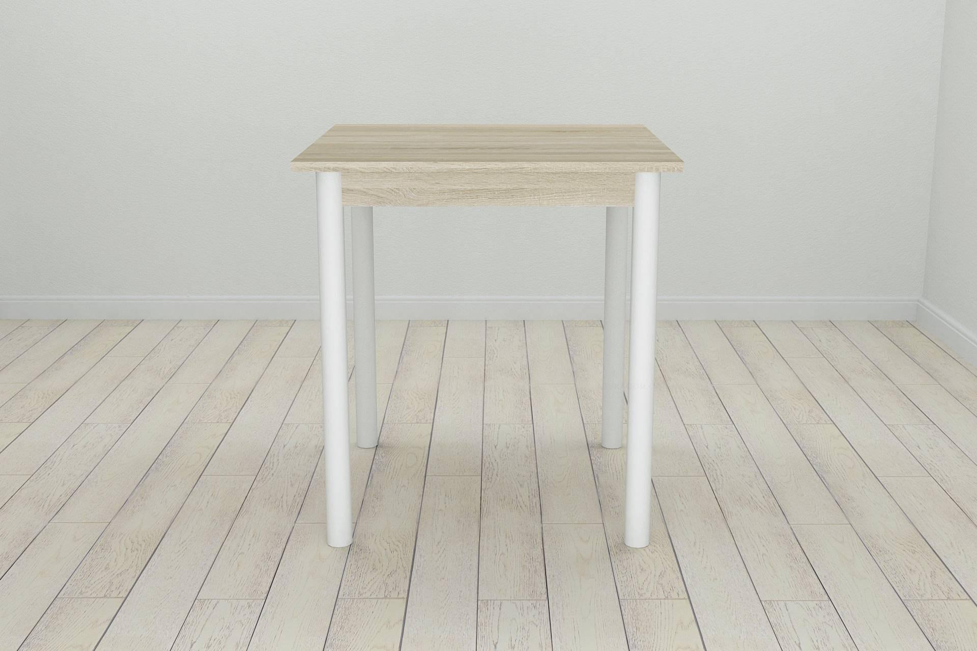 Стол кухонный Ferrum-decor Агата ДСП 16 мм 75x70x70 см Белый/Сонома (FRD-106240)
