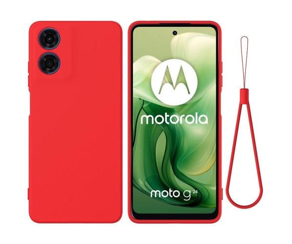Чехол - накладка Silicone Cover Full для Motorola Moto G04 / G04s / E14 Красный