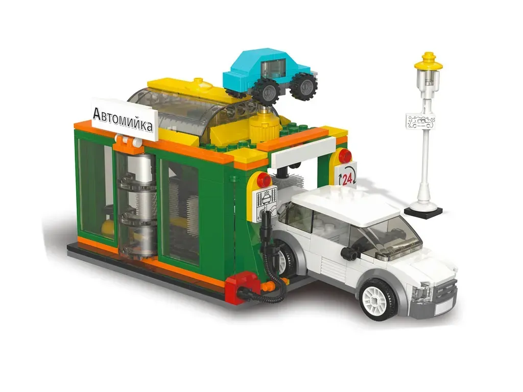 Конструктор Limo Toy Megapolis автомойка из пластика на 310 дет. Зелено-желтый (150-98-KB4003)