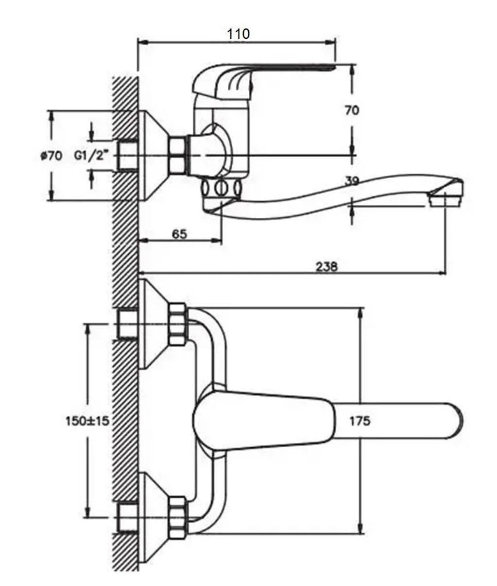 Смеситель для кухни/умывальника Cron FABIO (HB0904) - фото 4