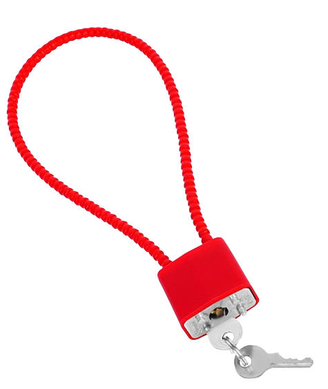 Замок навесной Solve с тросом 38 см Red (KT6009007)