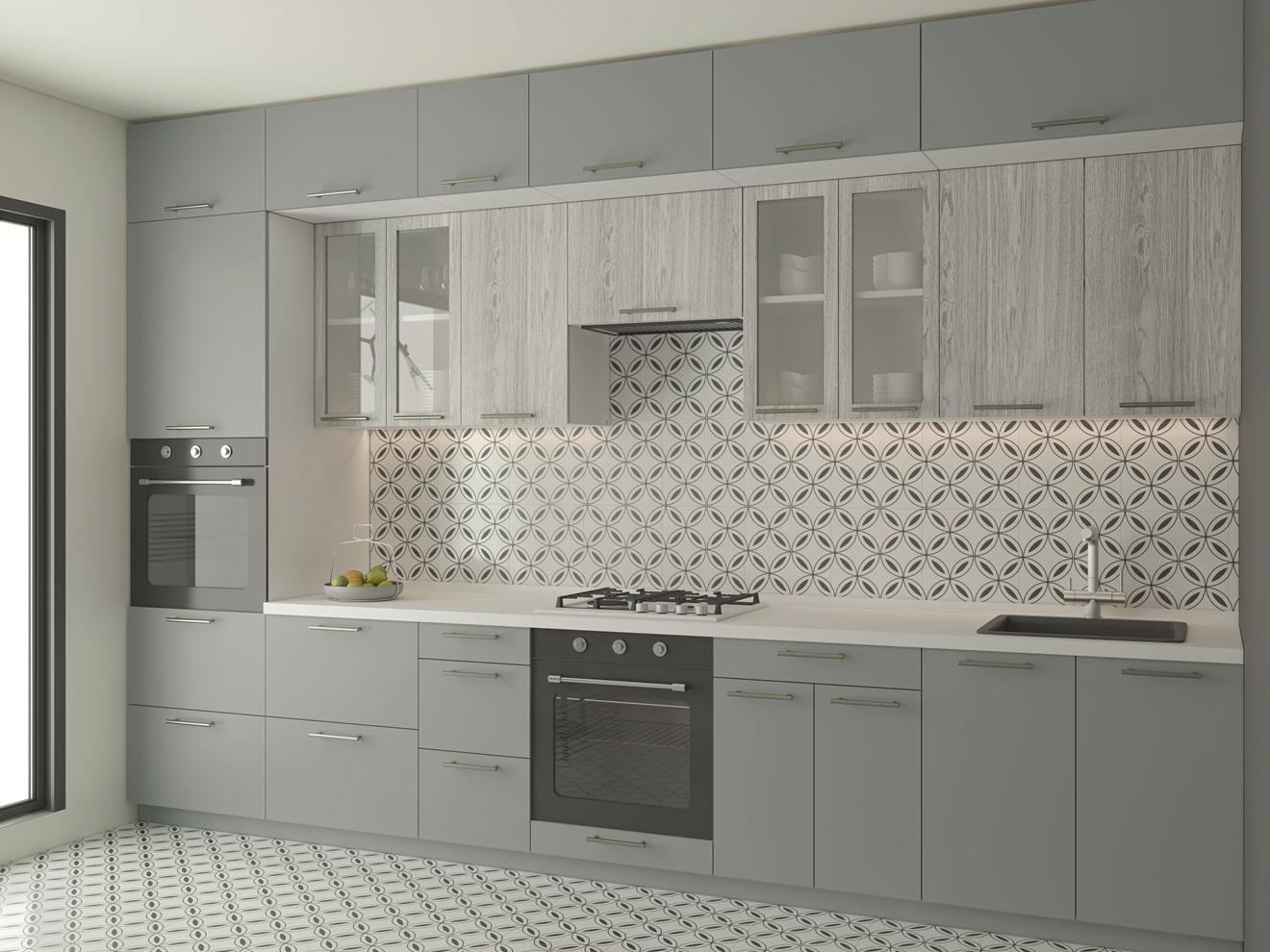 Кухня прямая Adel 340 см Лагуна софт/Парма (000-000-3103)