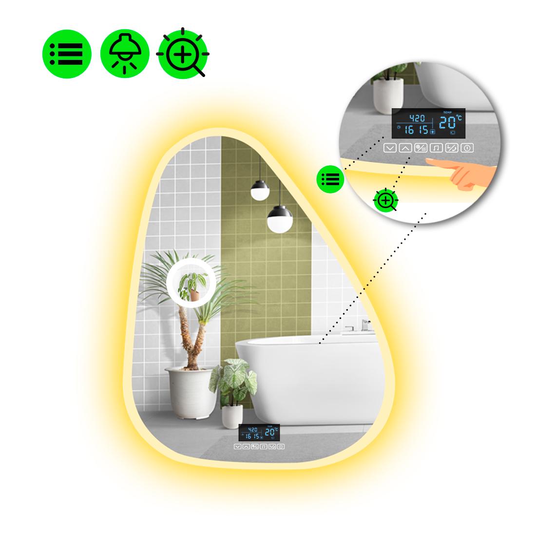 Зеркало с LED подсветкой Doccia 3 с Smart-блоком 100x80 см (8995391)