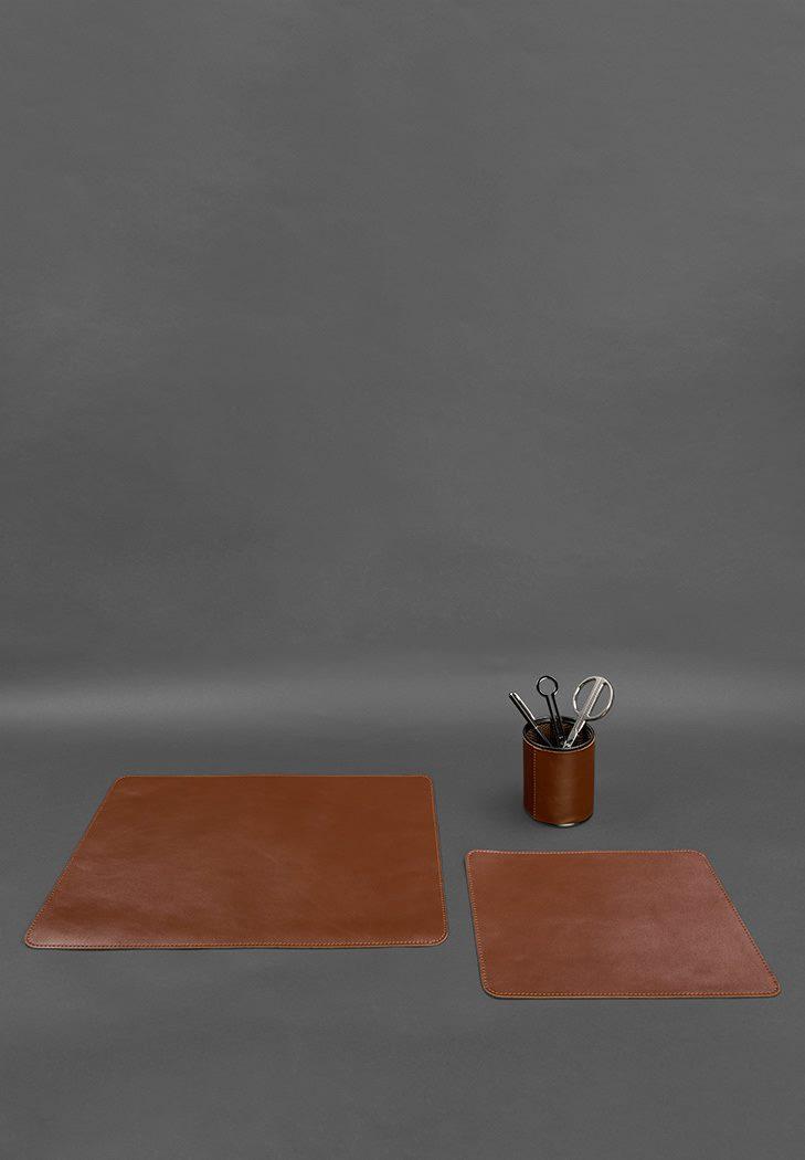 Набор для рабочего стола из натуральной кожи 1.0 краст Светло-коричневый (A-027786) - фото 4 Набор для рабочего стола из натуральной кожи 1.0 краст Светло-коричневый (A-027786) - фото 4