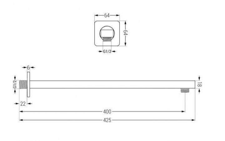 Набор душевой скрытого монтажа Mexen Cube DR02 Черный (77502DR0225-70) - фото 4