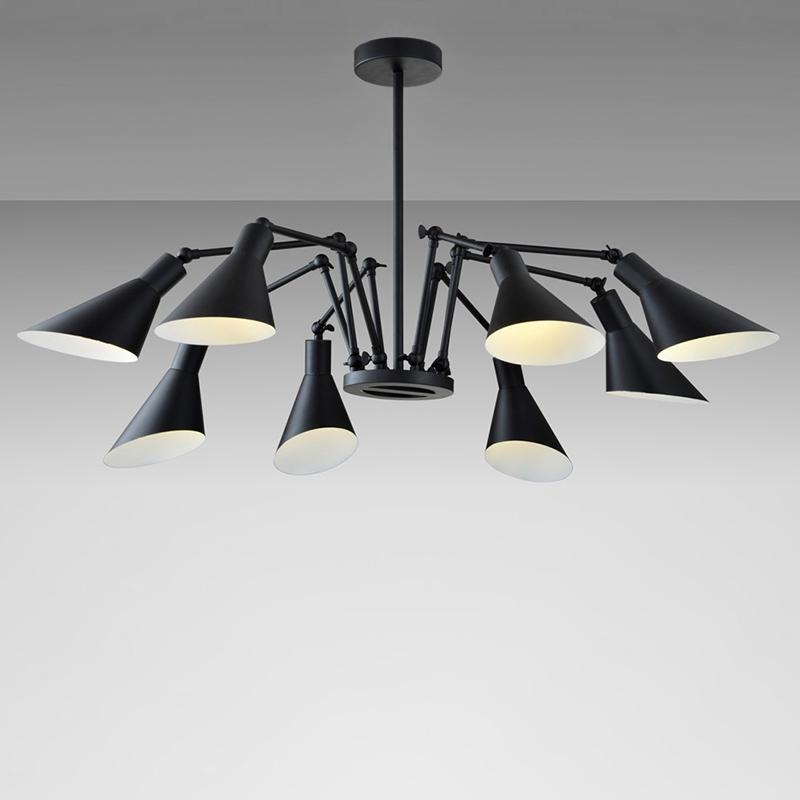 Люстра подвесная Light House ES-15926/8 на восемь ламп Черный