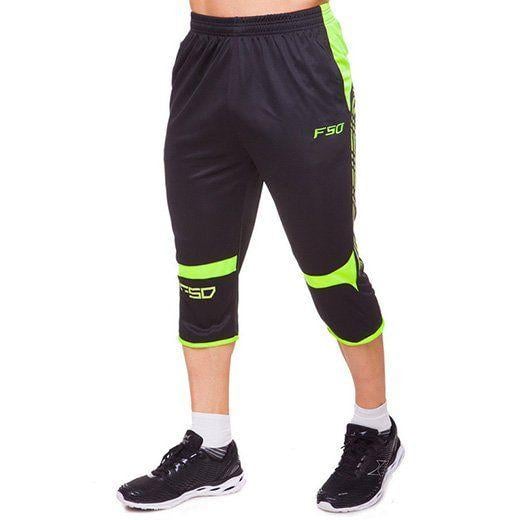 Шорты футбольные 9702 L Черно-салатовый (57429319)