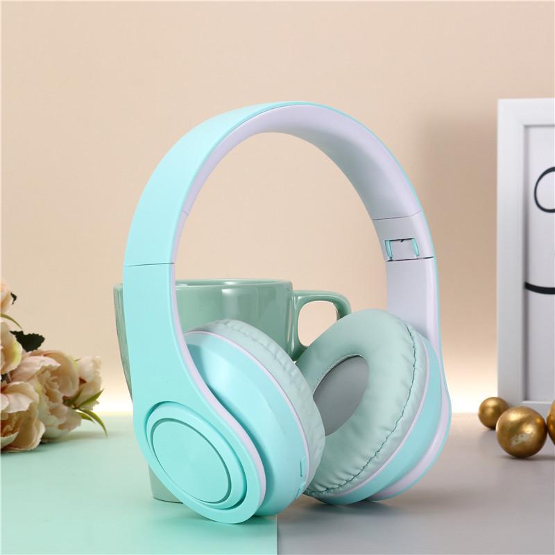 Наушники Bluetooth B39 с микрофоном и светодиодной подсветкой Синий - фото 8