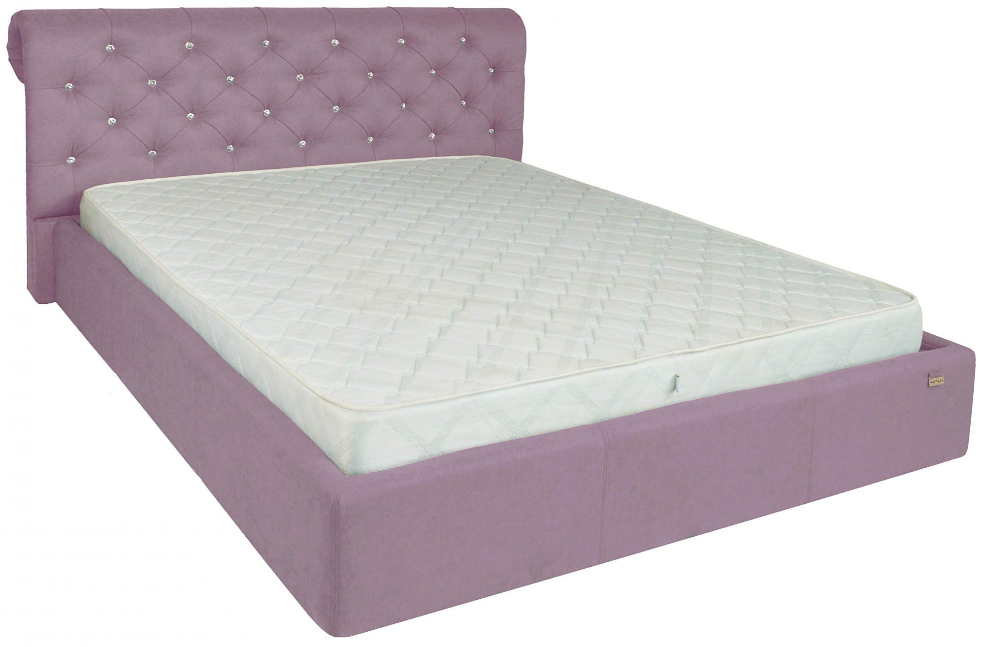 Кровать с подъемным механизмом двуспальная London Comfort Fibril 24 C1 180х190 см Темно-розовый