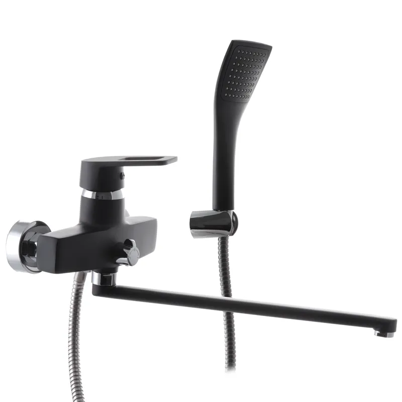 Смеситель для ванны Zerix Z2230-6 из силумина Черный (ZX0354)