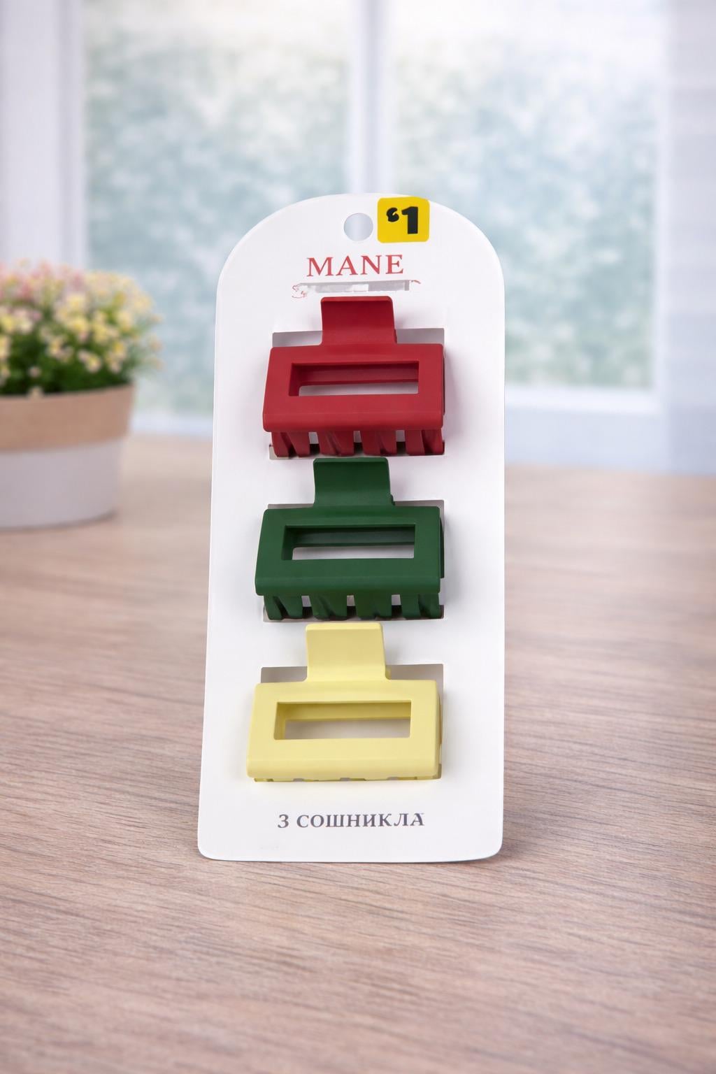 Заколки для волос 4х3,5х3 см 3 шт. (R42082)