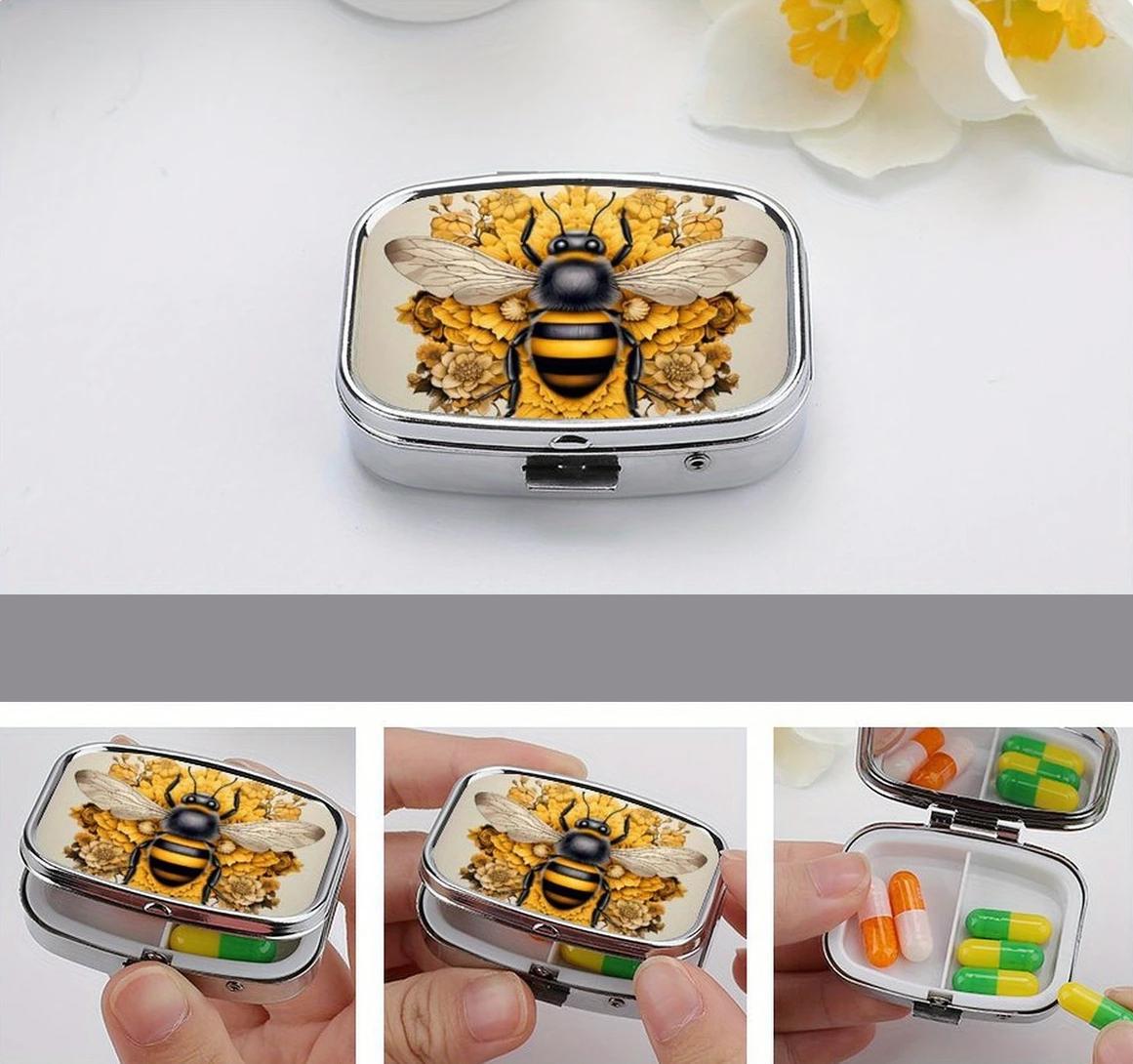 Таблетница Пчела металлическая на два отделения 5,5х4х1,5 см Разноцветный (D-0105) - фото 4 Таблетница Пчела металлическая на два отделения 5,5х4х1,5 см Разноцветный (D-0105) - фото 4