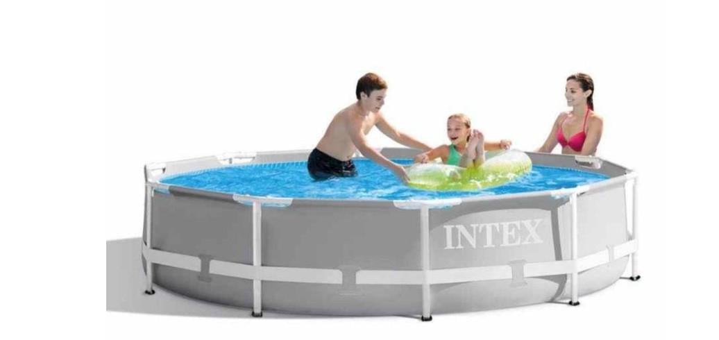 Каркасний басейн Intex 26702 круглий 305х76 см Сірий (35947006)