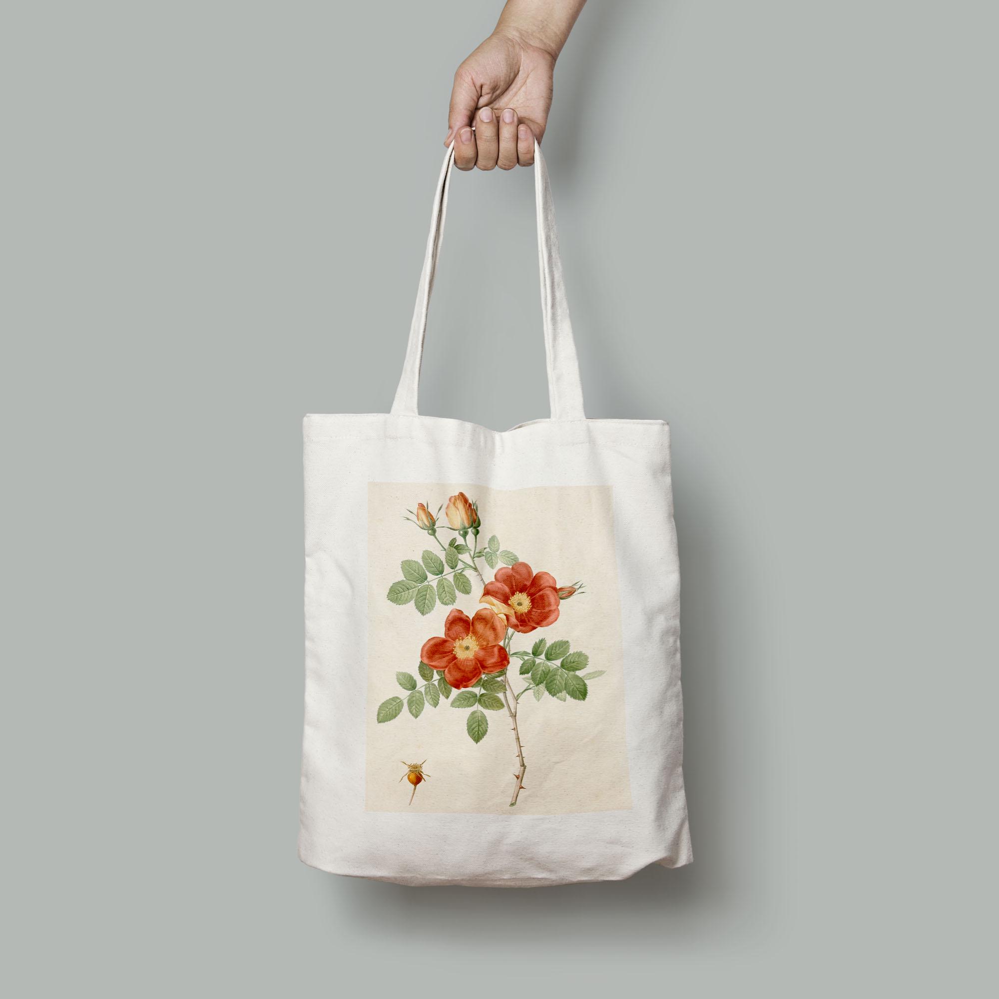 Эко-сумка Винтажные акварельные Дикие красные розы шопер (Flowers1922008_Bag)