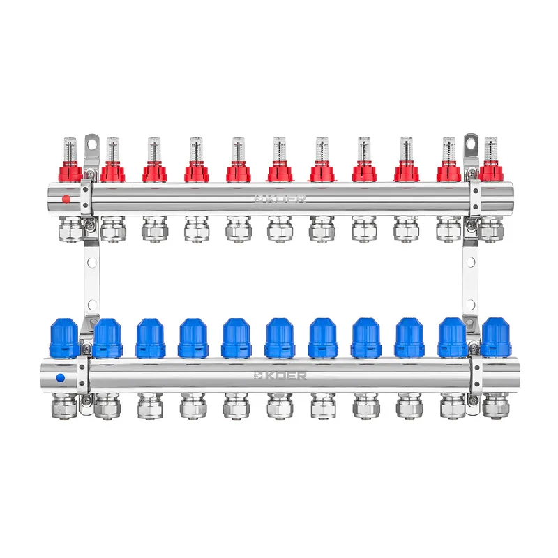 Коллекторный блок KOER KR.1210-11 1"x11 WAYS с расходомерами и евроконусами (KR5273) Коллекторный блок KOER KR.1210-11 1"x11 WAYS с расходомерами и евроконусами (KR5273)