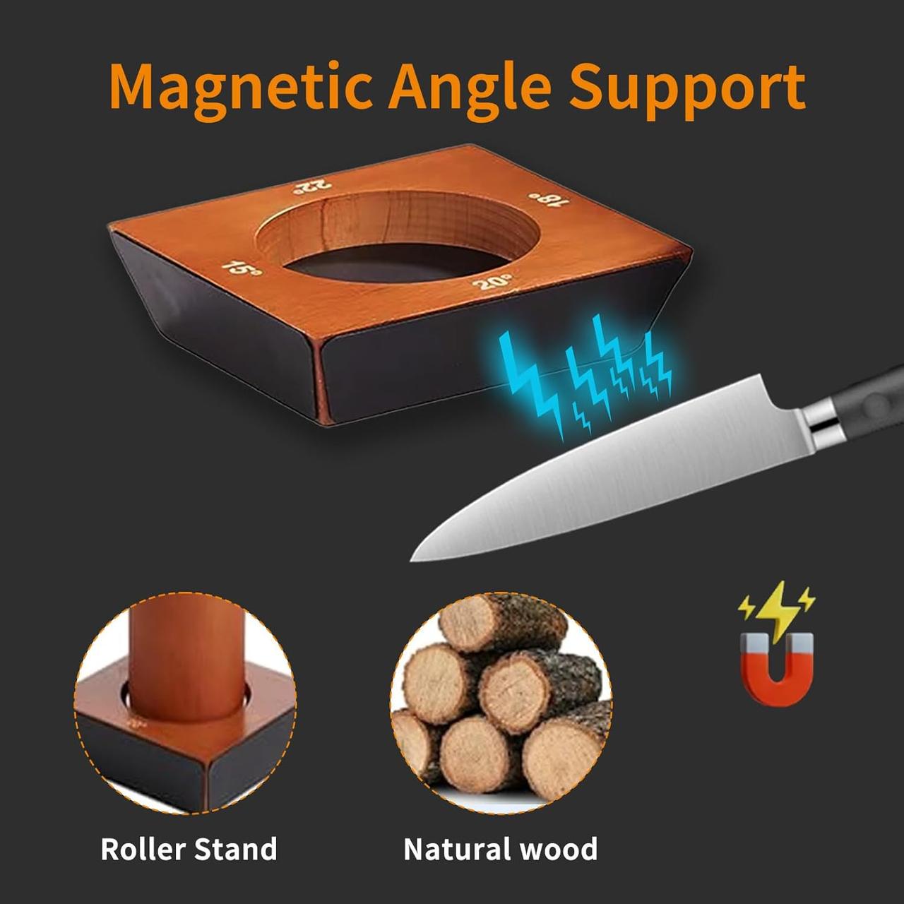 Алмазная роликовая точилка для ножей с магнитным угловым основанием 15° 18° 20° 22° уголы заточки - фото 7 Алмазная роликовая точилка для ножей с магнитным угловым основанием 15° 18° 20° 22° уголы заточки - фото 7