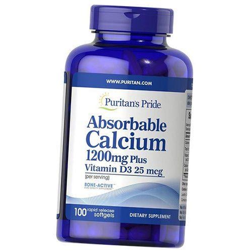 Кальций Puritan's Pride Absorbable Calcium with Vitamin D3 100 гел. капс. (36367117)