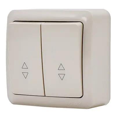 Выключатель двухклавишный проходной Lezard VIOLA 751-0300-106 Кремовый (27551949)