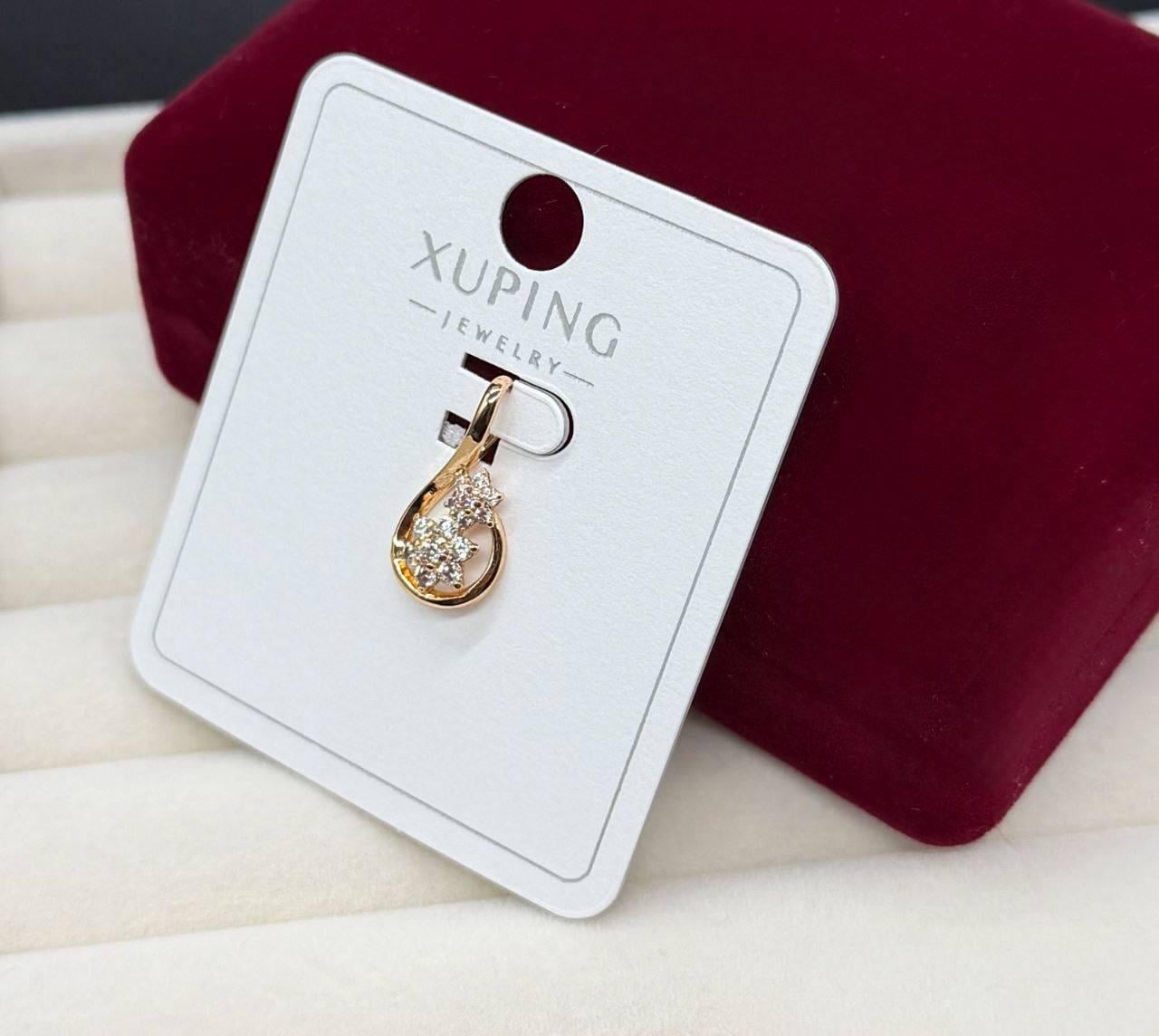 Кулон-подвеска женский Xuping Капля с цветком из кристаллов из медицинского золота 18K Золотой (2903130854)