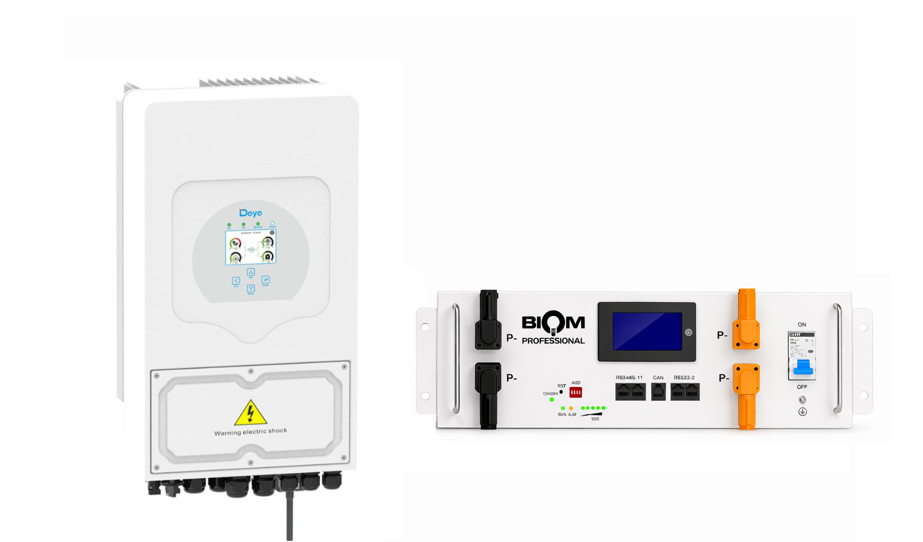 Инвертор Deye SUN-5K-SG05LP1-EU 5 кВт и батарея Biom Professional BALFP-R512100-UNI 5,12 кВт·ч (33148625)