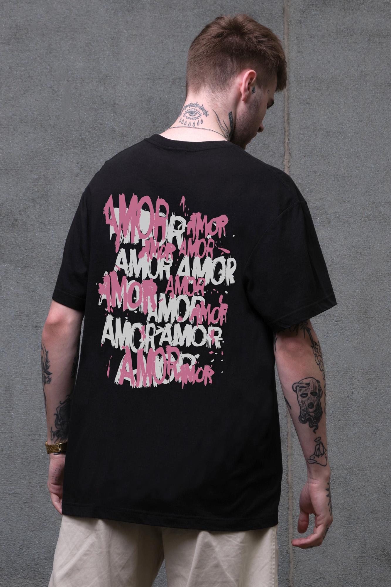 Футболка оверсайз Without С Принтом Amor S/M Black (S/M8056223 8056224)